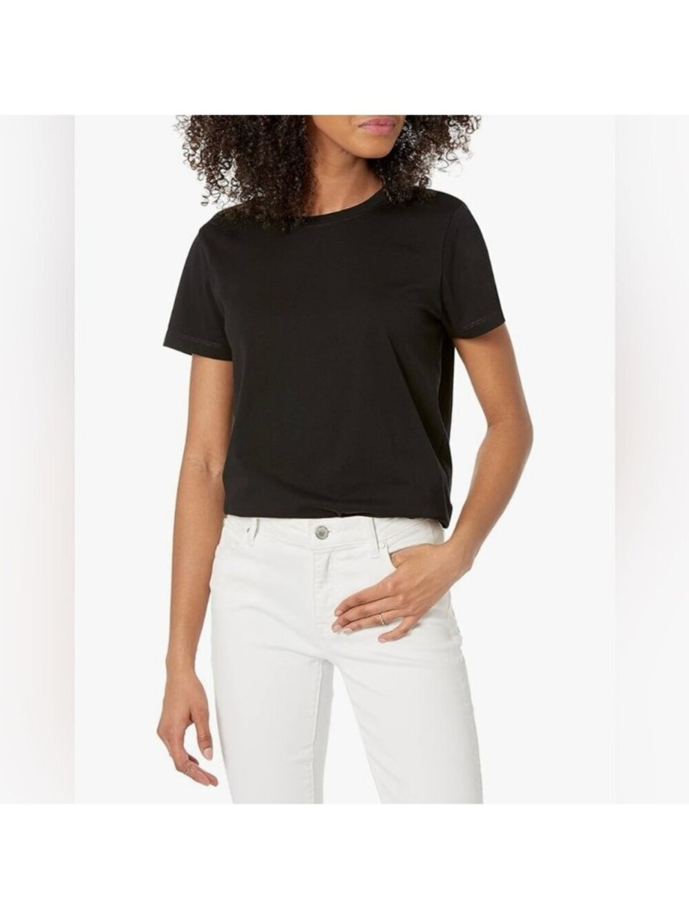 The Drop Courtney Short Sleeve Tiny Crewneck Jersey T-Shirt Black